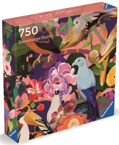 Ravensburger Puzzle Art & Soul: Farebné vtáky a kvety 750 dielikov